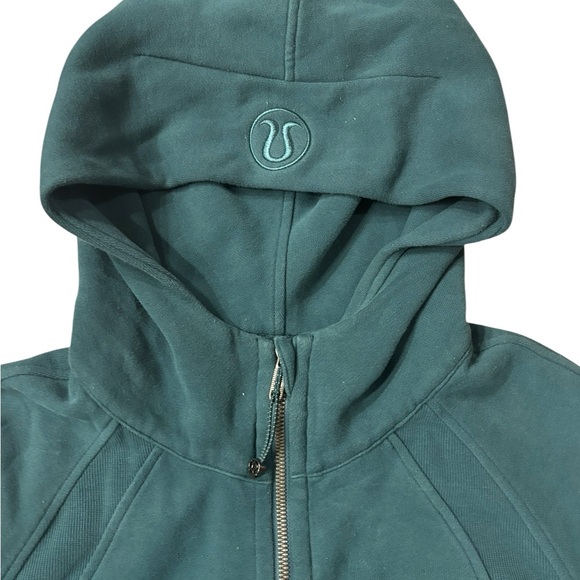 Lulu Lemon Oversized Half-Zip Cropped Hoodie in Submarine Teal Green Size XS/S - Picture 3 of 4